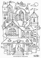 Haunted Coloring House Pages Colouring Halloween Printable Kids Drawing Houses Weird Spooky Print Castle Kinder Adult Color Granny Game Sheets sketch template