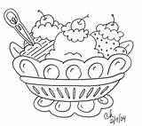 Coloring Pages Dessert Ice Cream Sundae Banana Split Printable Food Print Redwork Drawing Queen Color Kids Stitch Dairy Desserts Coloriage sketch template