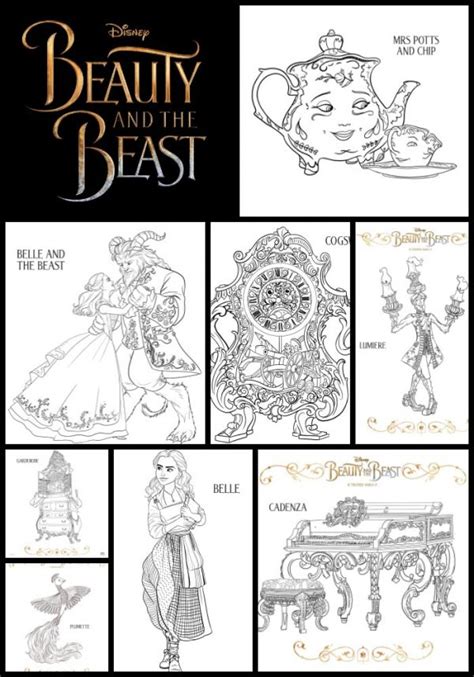 beauty   beast coloring pages printable