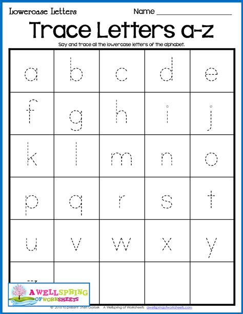 printable tracing lowercase letters