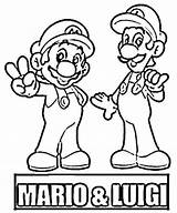 Mario Coloring Drawing Bros Pages Clipart Super Library Luigi sketch template