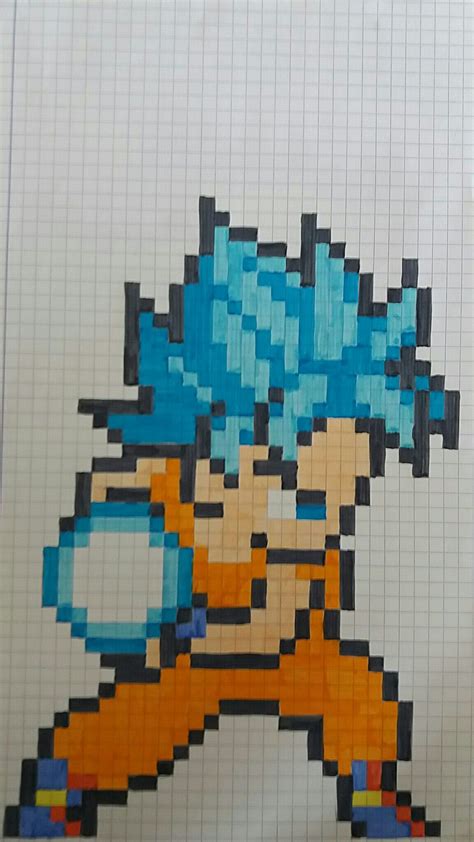 Pixel Art Son Goku Blue Kaméhaméha Pixel Art Pokemon Pixel Art