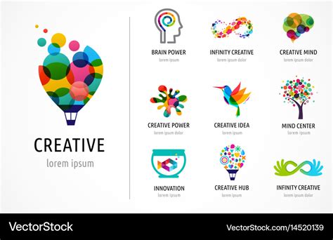 creative digital abstract colorful logos vector image