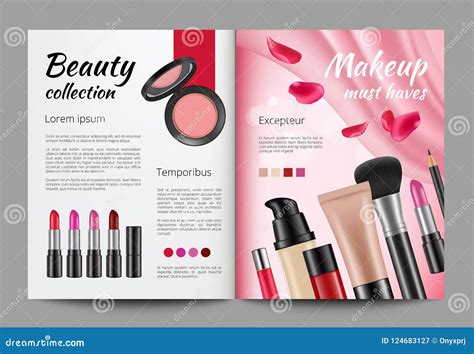 advertising cosmetics  magazine design template  women magazine stock vector illustration