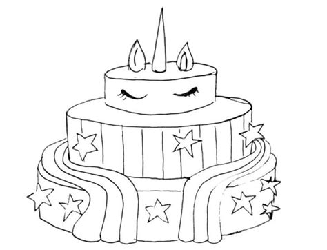 drawing  unicorn cake coloring page  print  color