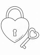 Key Heart Coloring Pages Padlock Template Shaped Lock Keyhole Valentine Getcolorings Drawing Printable Getdrawings sketch template