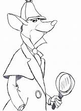 Detective Basil Mouse Great Baker Street Coloring Print Paper Button Using Grab Could Well Easy Size sketch template