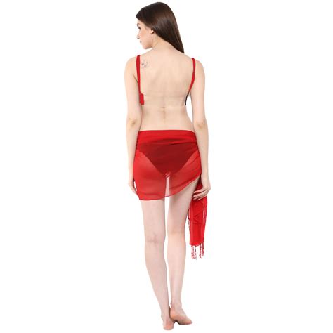 half sarong women solid plain beach swimsuit sheer cover up ebay