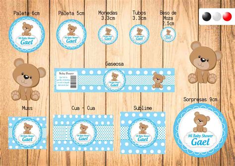 stickers baby shower oso decoracion de golosinas