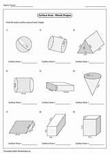 Area Shapes Worksheet Mixed Surface Pdf sketch template