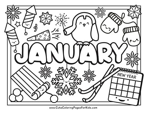 january coloring pages cute coloring pages  kids  kids