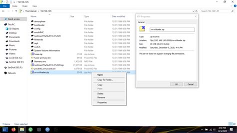 ftp   windows  file system  updated    user   zip extracting