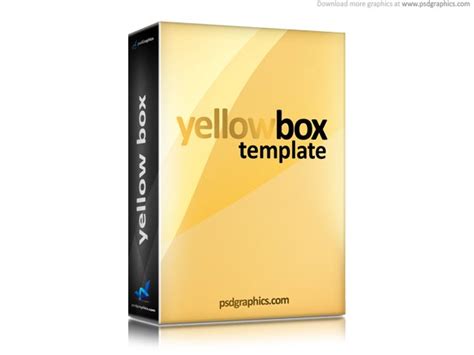 yellow software box template psdgraphics