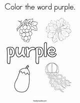 Purple Coloring Color Preschool Pages Word Activities Worksheets Twisty Noodle Activity Sheet Sheets Book Books Colors Printable Toddlers Cursive Colours sketch template