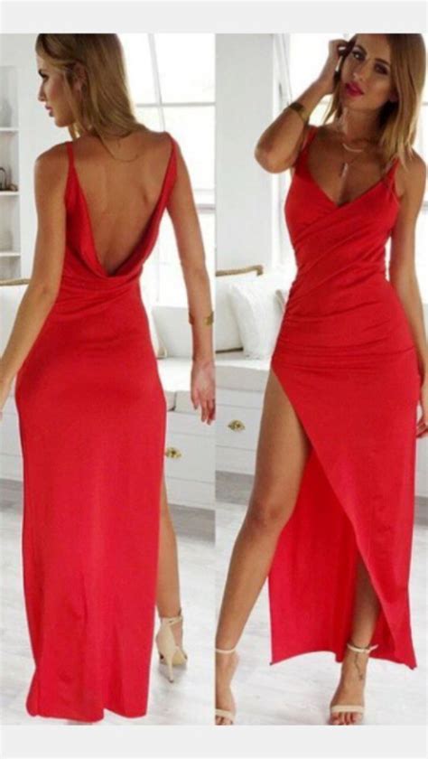dress red dress maxi dress long dress side split maxi