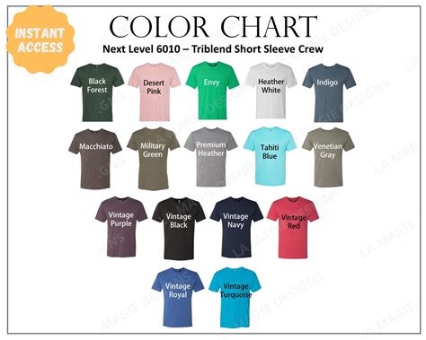 level  color chart  colors  colro guide etsy  zealand