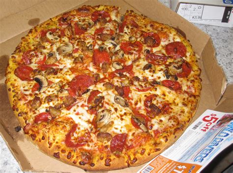 dominos pizza pepperoni  mushroom    flickr