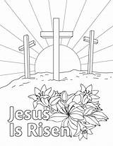 Easter Coloring Pages Risen Religious He Jesus Sunday School Printable Kids Sheets Adult Colouring Bible Cross Printables Spring Albanysinsanity Christian sketch template