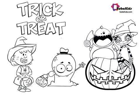 treat  trick halloween  printable coloring pages bubakidscom
