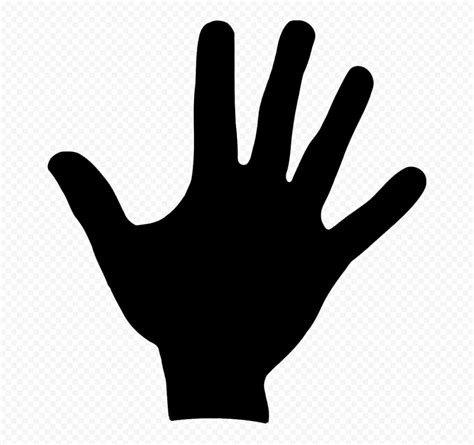 hd black silhouette  hand print png citypng