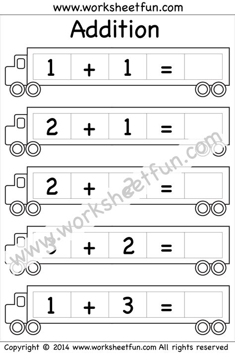 kindergarten addition worksheets beginner addition  worksheets