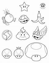 Mario Coloring Pages Colour Super Power Ups Bros Colouring Color These Kleurplaat Characters Items Drawings Brothers Kart Print Sheets Book sketch template