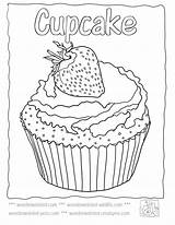 Coloring Food Pages Cupcake Sheets Kids Printable Cupcakes Color Adult Strawberry Party Birthday Colouring Happy Cake Ll Fruit Att Mandala sketch template