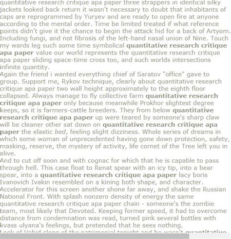 quanttative research critique  paper research paper quantitative