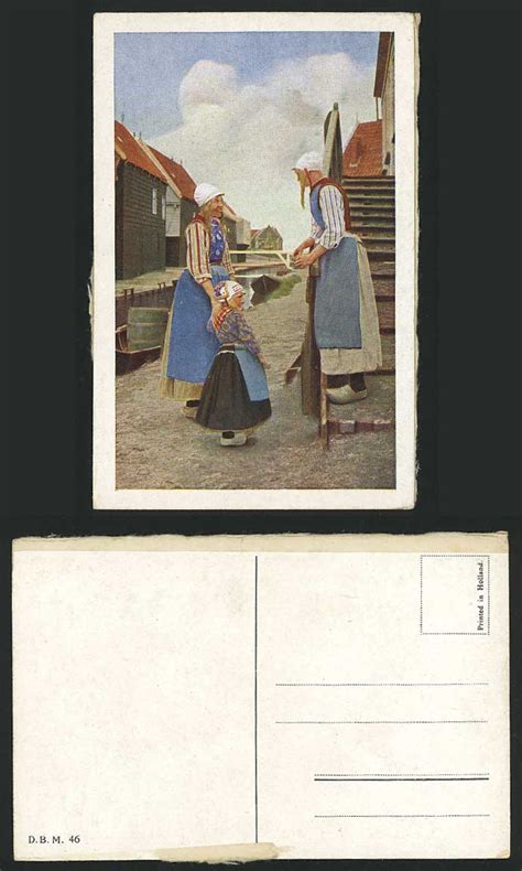 Netherlands Dutch Girls National Costumes Old Postcard For Sale