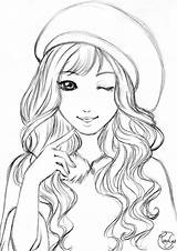 Coloring Girl Pages Drawings Girls Drawing Fashion Sketches sketch template