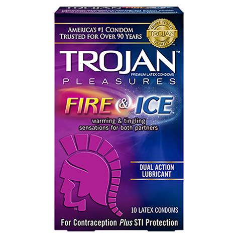 Trojan Fire And Ice Dual Action Lubricated Condoms 100