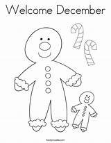 December Coloring Pages Welcome Printable Color Comments sketch template