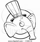 Elephant Republican Face Cartoon Circle Over Coloring Clipart Thoman Cory Outlined Vector 2021 sketch template
