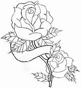 Rose Banner Drawing Drawings Line Roses Tattoo Heart Coloring Pages Hearts Deviantart Cliparts Ribbon Tattoos Clipart Patterns Board Draw Clip sketch template