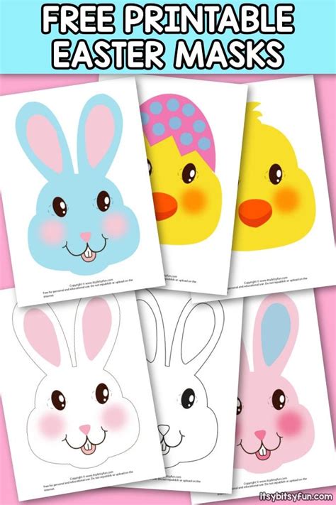 easter masks bunny rabbit  chick template itsy bitsy fun bunny