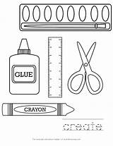 Colouring Escolares Ingles Colorear Print Crystalandcomp útiles Goma Pencil sketch template