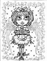 Coloring Pages Instant Gothic Goth Book Digi Angels sketch template