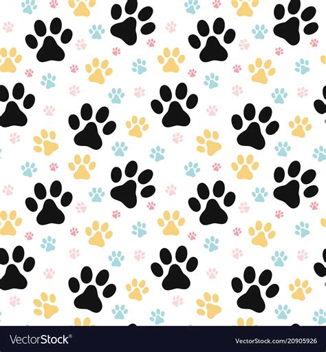 dog paw print seamless pattern royalty  vector image