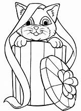 Coloring Cat Pages Christmas Kitty Kitten Getcolorings sketch template