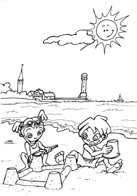beach scene coloring pages coloring home
