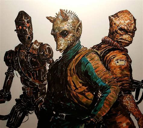 Badass Fan Art For Star Wars Bounty Hunters Greedo Bossk
