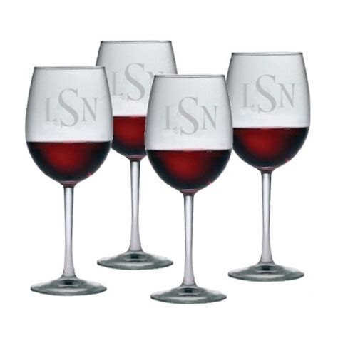 personalized all purpose wine glass set