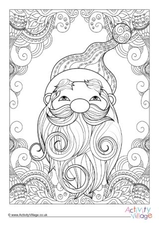 santa claus colouring pages