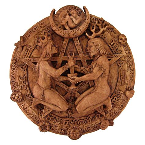 great rite pentacle plaque wood finish dryad design pagan wiccan wicca ebay