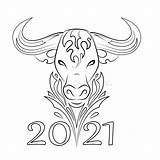 2021 Year Pages Coloring Color Online Symbol Printable sketch template
