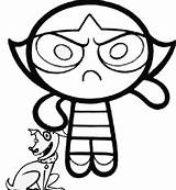 Coloring Buttercup Powerpuff Girls Pages Angry Color sketch template
