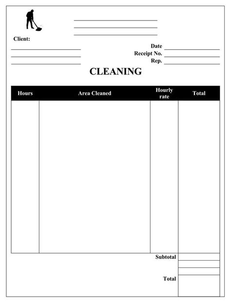 cleaning receipt template