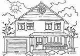 Coloring House Houses Yard Front Pages Colouring Color Kids Printable Pdf Adult Book Sheets Cartoon Print Cool sketch template