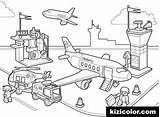 Coloring Airport Pages Popular sketch template