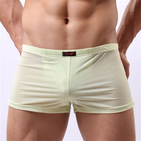 sexy men underwear cuecas elastic low waist u convex pouch boxer shorts